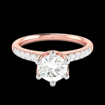 Load image into Gallery viewer, 30-Pointer Solitaire Diamond Shank Rose Gold Ring JL AU G 105R
