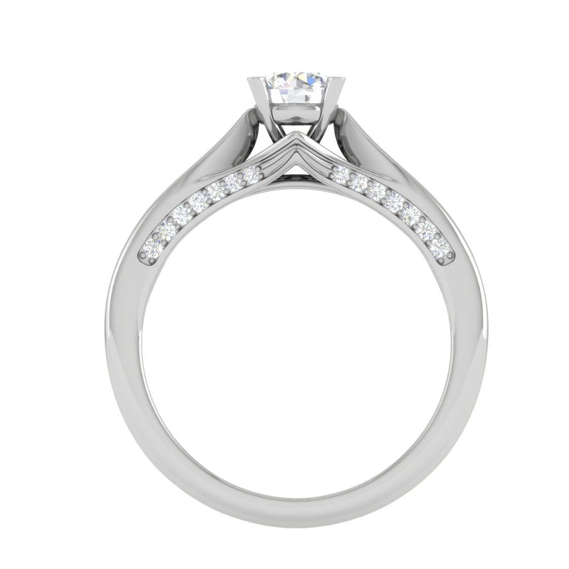 1-Carat Solitaire Diamond Split Shank Platinum Ring JL PT RP RD 118-C