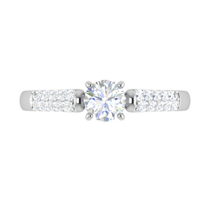 1-Carat Solitaire Diamond Split Shank Platinum Ring JL PT WB5582E-C