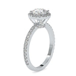 Load image into Gallery viewer, 2-Carat Lab Grown Solitaire Halo Diamond Shank Platinum Engagement Ring JL PT LG G 0108-D
