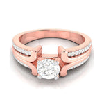 Load image into Gallery viewer, 1-Carat Lab Grown Solitaire with 2-Row Diamond Shank 18K Rose Gold Ring JL AU LG G-116R-C   Jewelove.US
