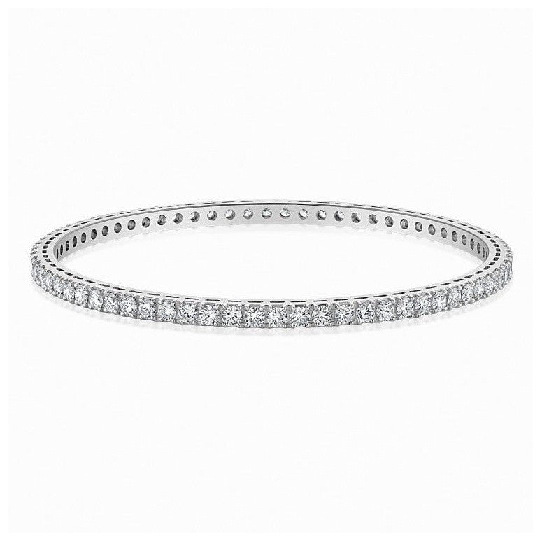 10 Pointer Openable Single Line Diamond Bangle in 18K White Gold JL AU 616-A