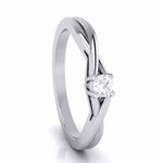 Load image into Gallery viewer, 10-Pointer Platinum Solitaire Ring - Shank with a Twist JL PT G-115
