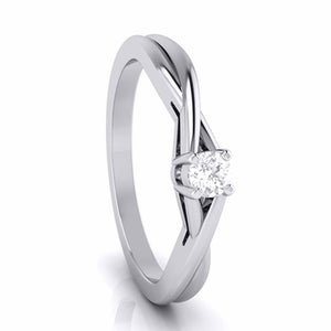 10-Pointer Platinum Solitaire Ring - Shank with a Twist JL PT G-115