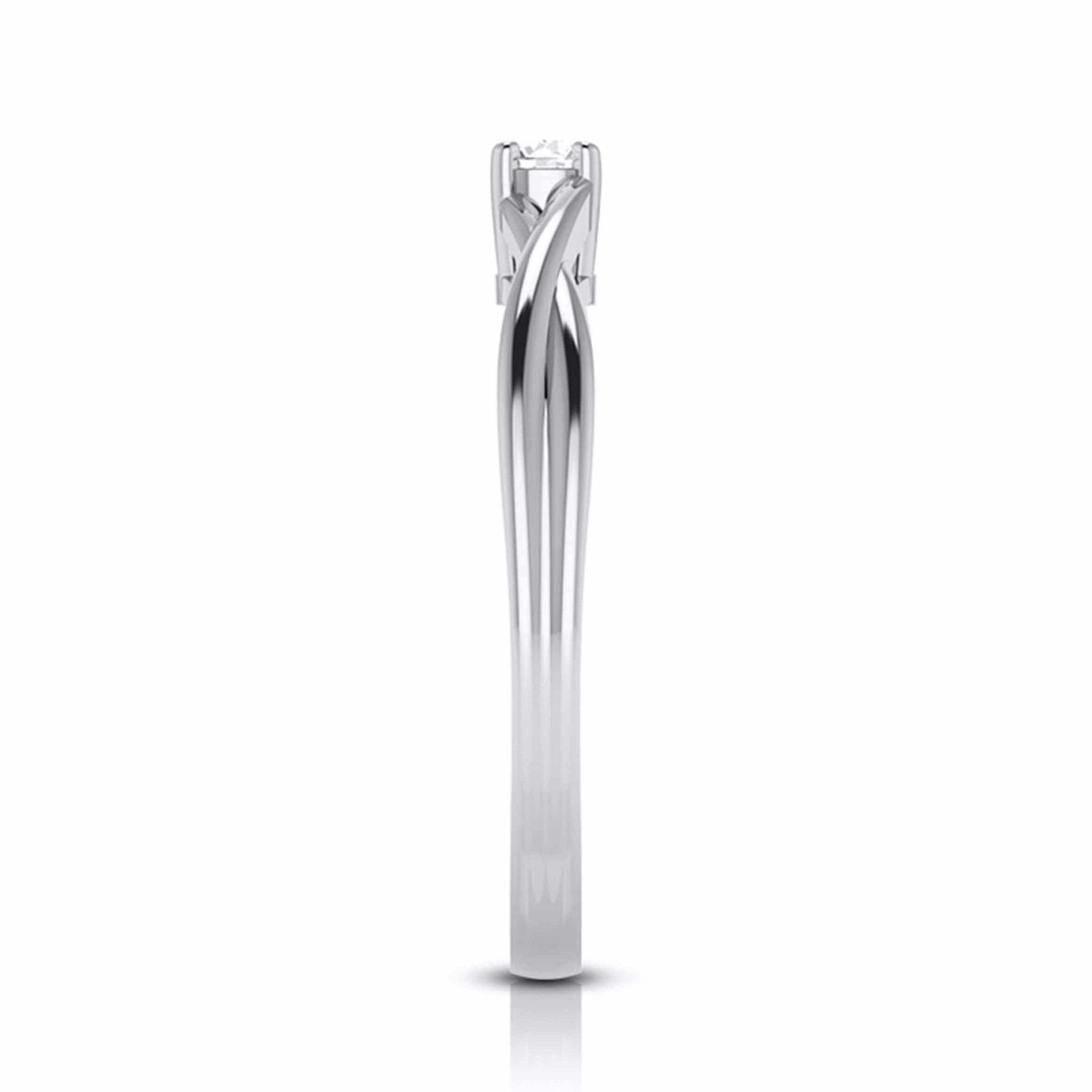 10-Pointer Platinum Solitaire Ring - Shank with a Twist JL PT G-115