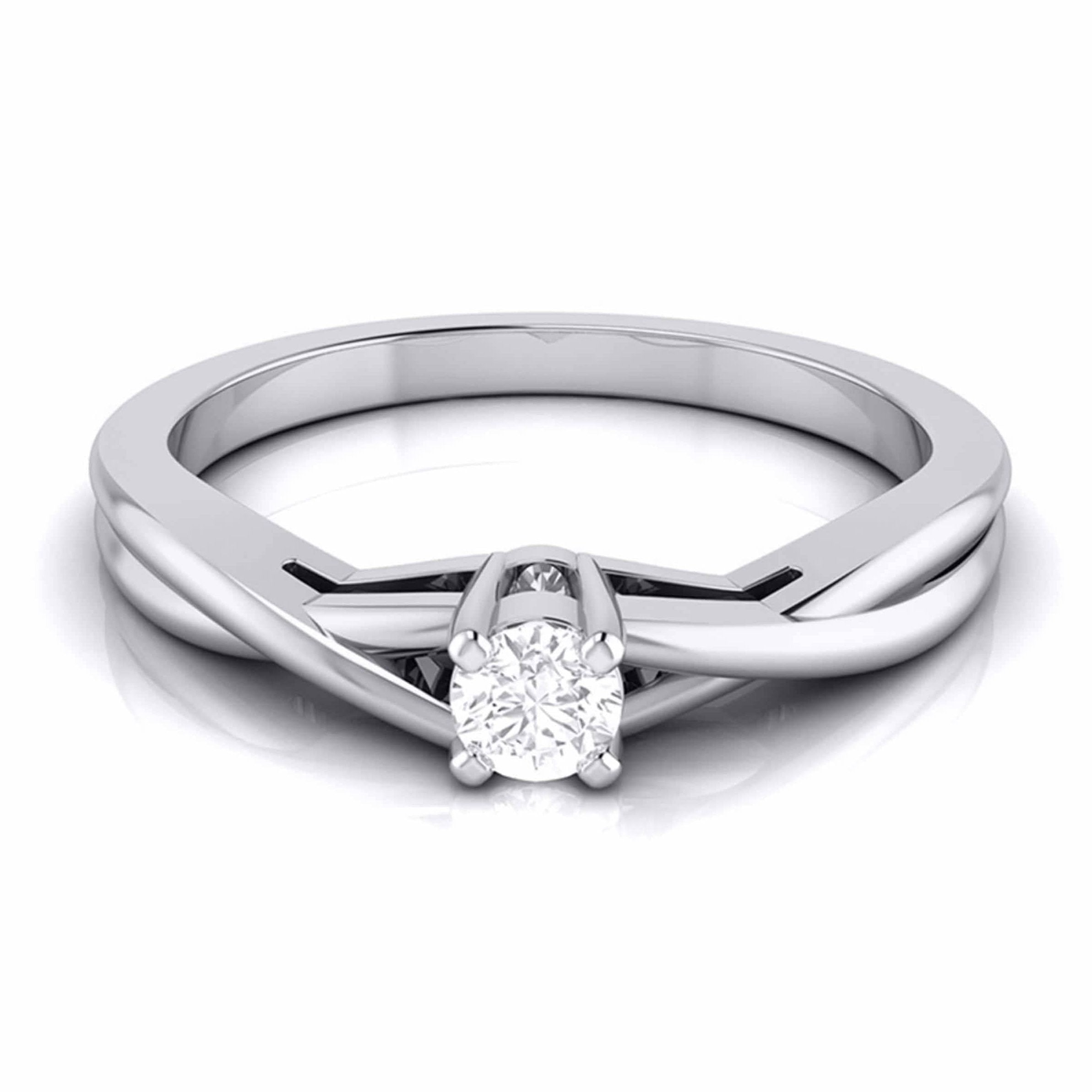 10-Pointer Platinum Solitaire Ring - Shank with a Twist JL PT G-115