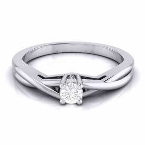 10-Pointer Platinum Solitaire Ring - Shank with a Twist JL PT G-115