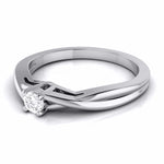 Load image into Gallery viewer, 10-Pointer Platinum Solitaire Ring - Shank with a Twist JL PT G-115
