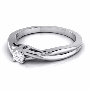 10-Pointer Platinum Solitaire Ring - Shank with a Twist JL PT G-115