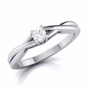 10-Pointer Platinum Solitaire Ring - Shank with a Twist JL PT G-115