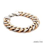 Load image into Gallery viewer, 12.75mm Two-tone Platinum &amp; Rose Gold Curb Bracelet for Men JL PTB 1174-A
