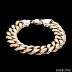 Load image into Gallery viewer, 12.75mm Two-tone Platinum &amp; Rose Gold Curb Bracelet for Men JL PTB 1174-A
