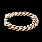 Load image into Gallery viewer, 12.75mm Two-tone Platinum &amp; Rose Gold Curb Bracelet for Men JL PTB 1174-A
