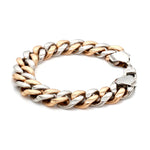 Load image into Gallery viewer, 12.75mm Two-tone Platinum &amp; Rose Gold Curb Bracelet for Men JL PTB 1174-A
