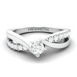 Load image into Gallery viewer, 15-Pointer Platinum Solitaire Ring with a Twist JL PT 675
