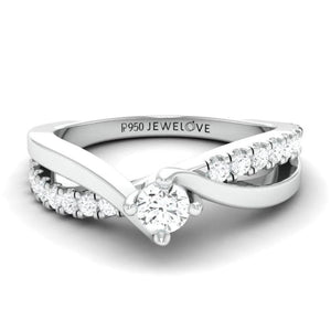 15-Pointer Platinum Solitaire Ring with a Twist JL PT 675