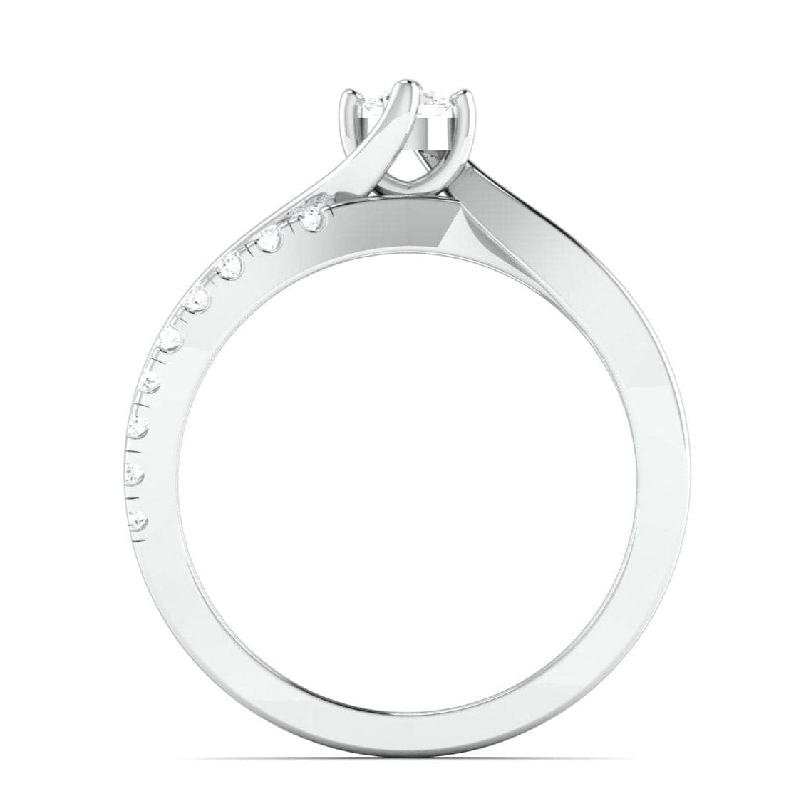 15-Pointer Platinum Solitaire Ring with a Twist JL PT 675