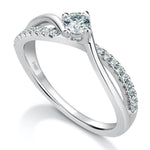 Load image into Gallery viewer, 15-Pointer Platinum Solitaire Ring with a Twist JL PT 675
