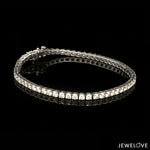 Load image into Gallery viewer, 7 Pointer Single Line Platinum Tennis Bracelet with Diamonds JL PTB 646
