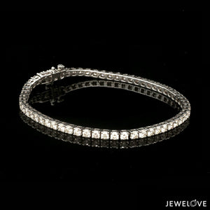 7 Pointer Single Line Platinum Tennis Bracelet with Diamonds JL PTB 646