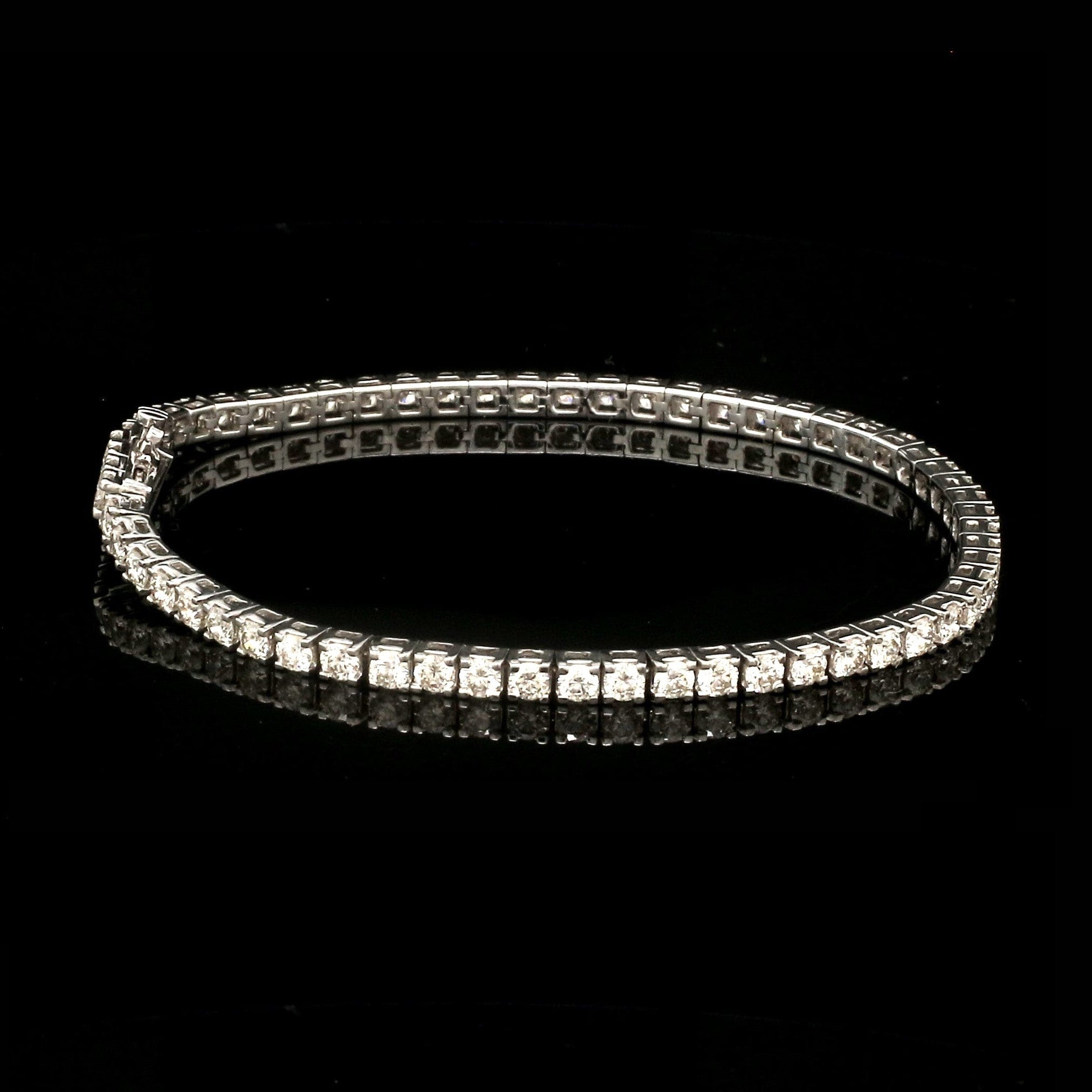 7 Pointer Single Line Platinum Tennis Bracelet with Diamonds JL PTB 646