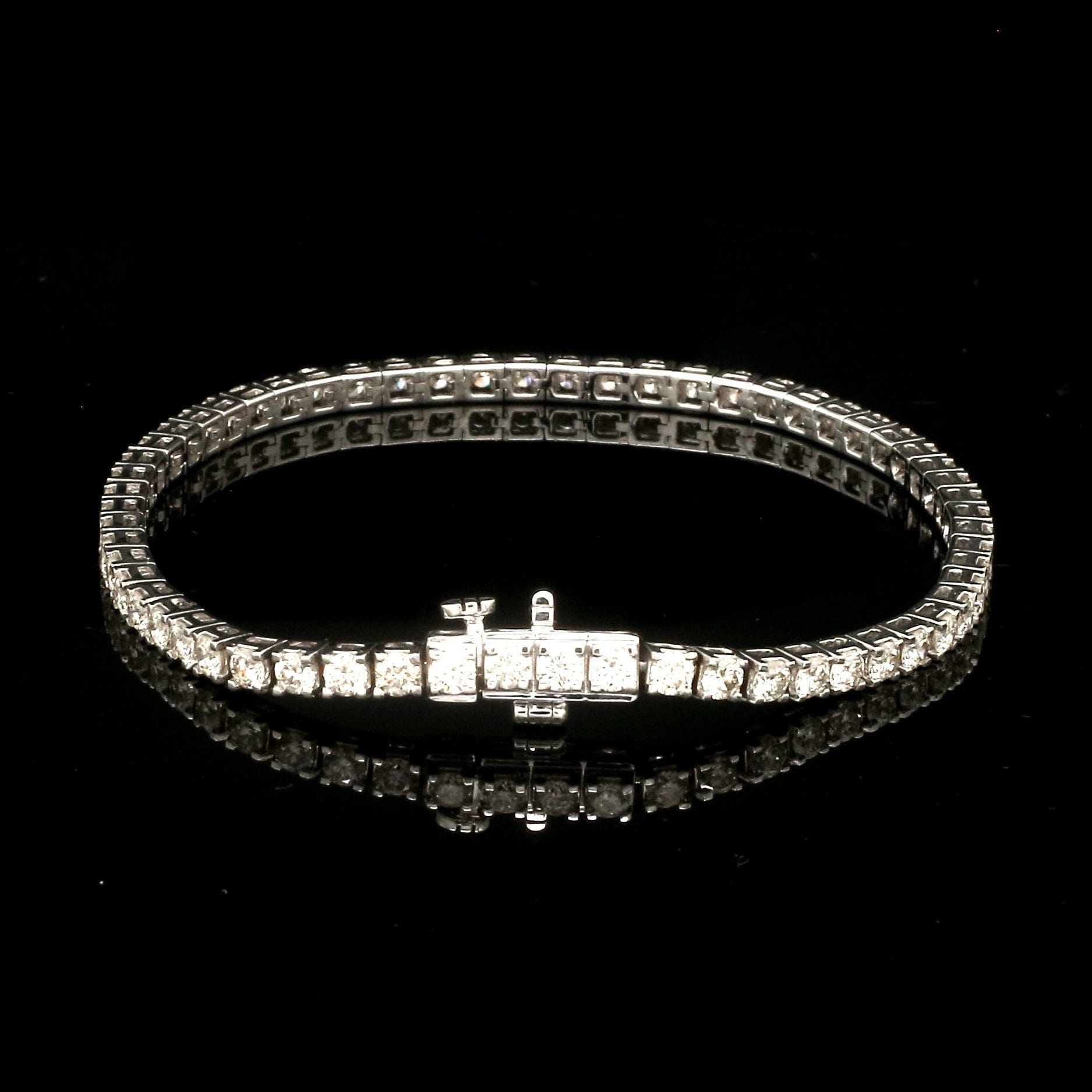 7 Pointer Single Line Platinum Tennis Bracelet with Diamonds JL PTB 646