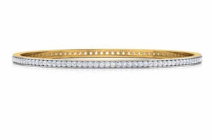 18K Gold with Diamonds Single Line Eternity Bangle JL AU B 101