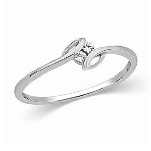 2 Diamond Platinum Ring for Girls JL PT 301