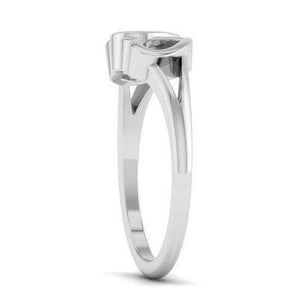 2 Hearts Plain Platinum Ring for Women JL PT 550