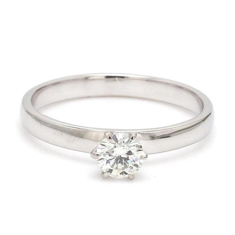 20-Pointer Classic 6 Prong Solitaire Ring made in Platinum SKU 0012-A