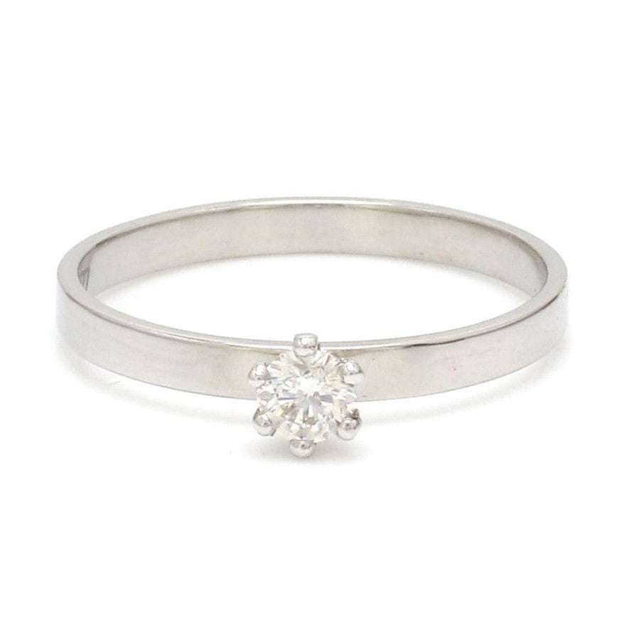 20-Pointer Classic 6 Prong Solitaire Ring made in Platinum SKU 0012-A