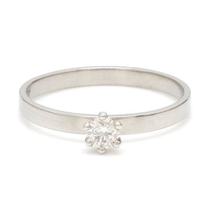 20-Pointer Classic 6 Prong Solitaire Ring made in Platinum SKU 0012-A