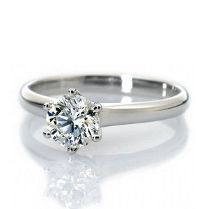 20-Pointer Classic 6 Prong Solitaire Ring made in Platinum SKU 0012-A