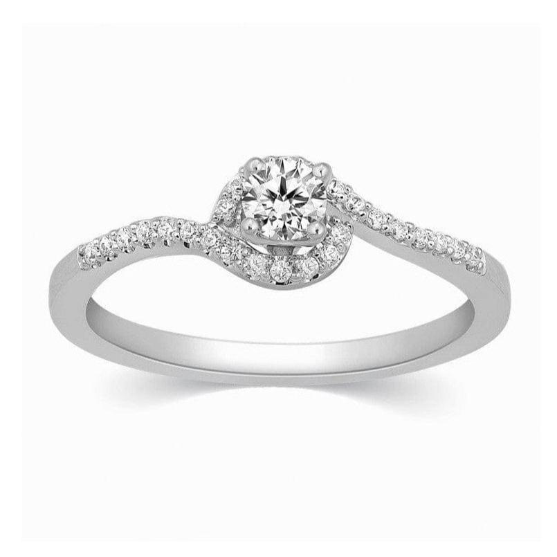 20-Pointer Designer Curvy Solitaire Platinum Ring for Women JL PT 332