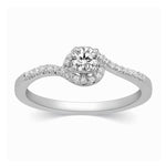 Load image into Gallery viewer, 20-Pointer Designer Curvy Solitaire Platinum Ring for Women JL PT 332
