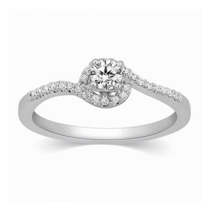 20-Pointer Designer Curvy Solitaire Platinum Ring for Women JL PT 332