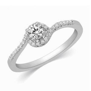 20-Pointer Designer Curvy Solitaire Platinum Ring for Women JL PT 332