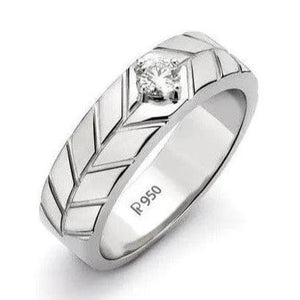 20-Pointer Platinum Solitaire Ring for Men by Jewelove JL PT 505