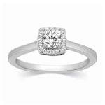 Load image into Gallery viewer, 20-Pointer Square Halo Diamond Platinum Engagement Ring JL PT 325
