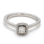 Load image into Gallery viewer, 20-Pointer Square Halo Diamond Platinum Engagement Ring JL PT 325
