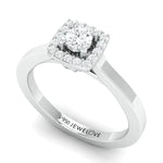 Load image into Gallery viewer, 20-Pointer Square Halo Diamond Platinum Engagement Ring JL PT 325
