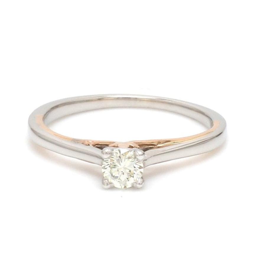 23 Pointer Solitaire Platinum Rose Gold Ring for Women JL PT 1151