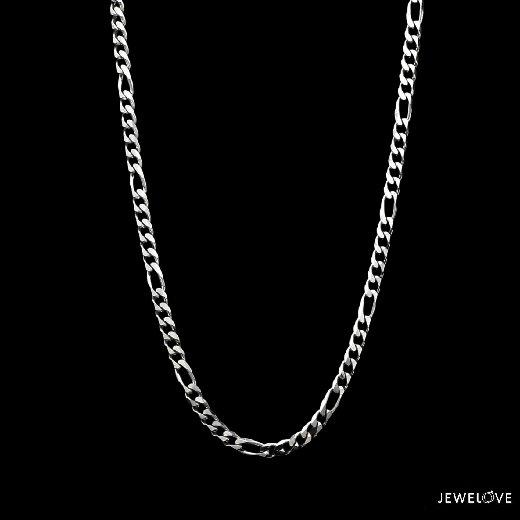 3.25mm Japanese Platinum Figaro Chain for Men JL PT CH 1211