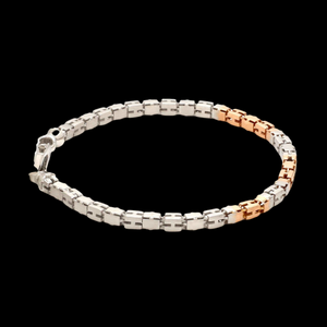 3.25mm Platinum Rose Gold Bracelet with Hi-Polish & Matte Finish for Men JL PTB 1178-A