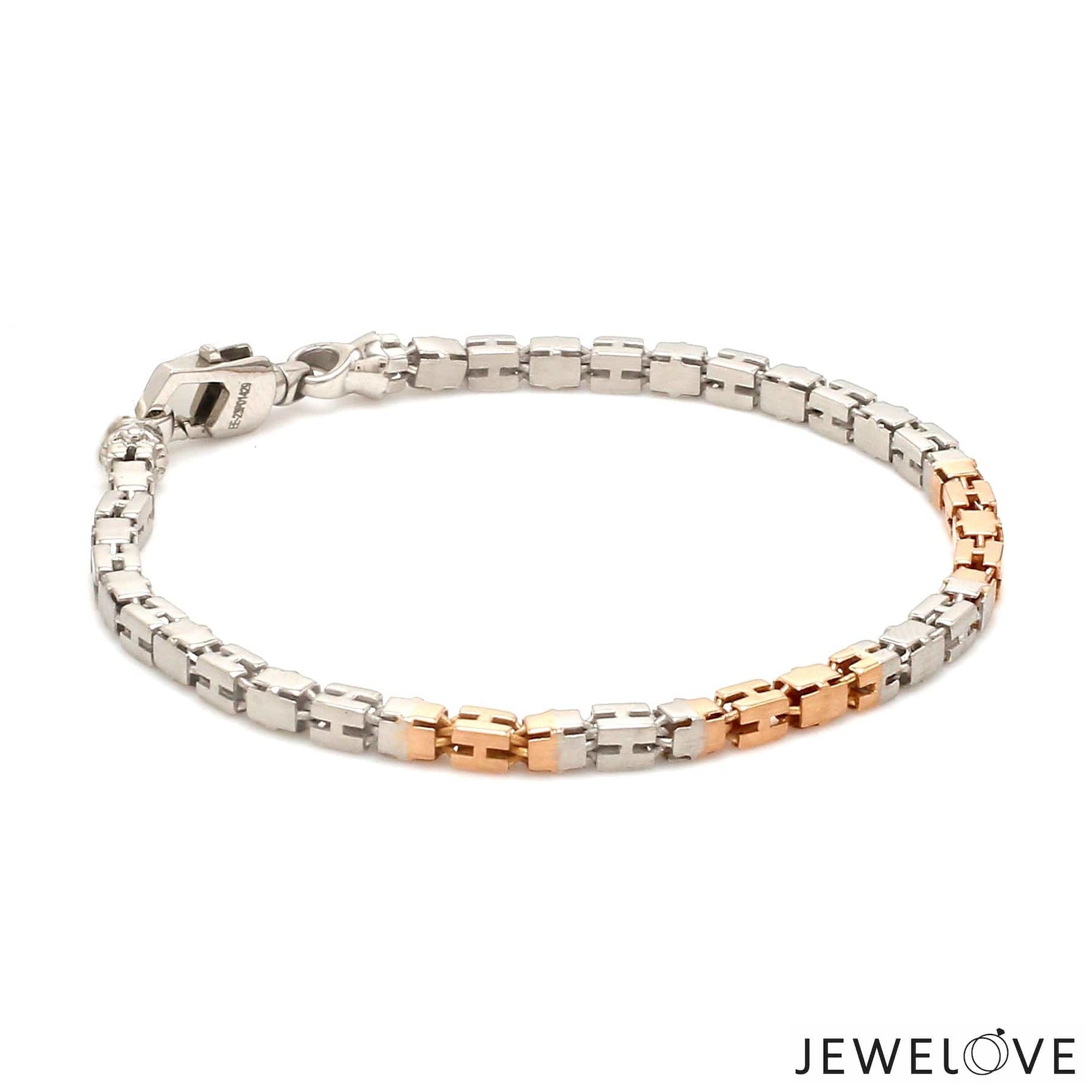 3.25mm Platinum Rose Gold Bracelet with Hi-Polish & Matte Finish for Men JL PTB 1178-A