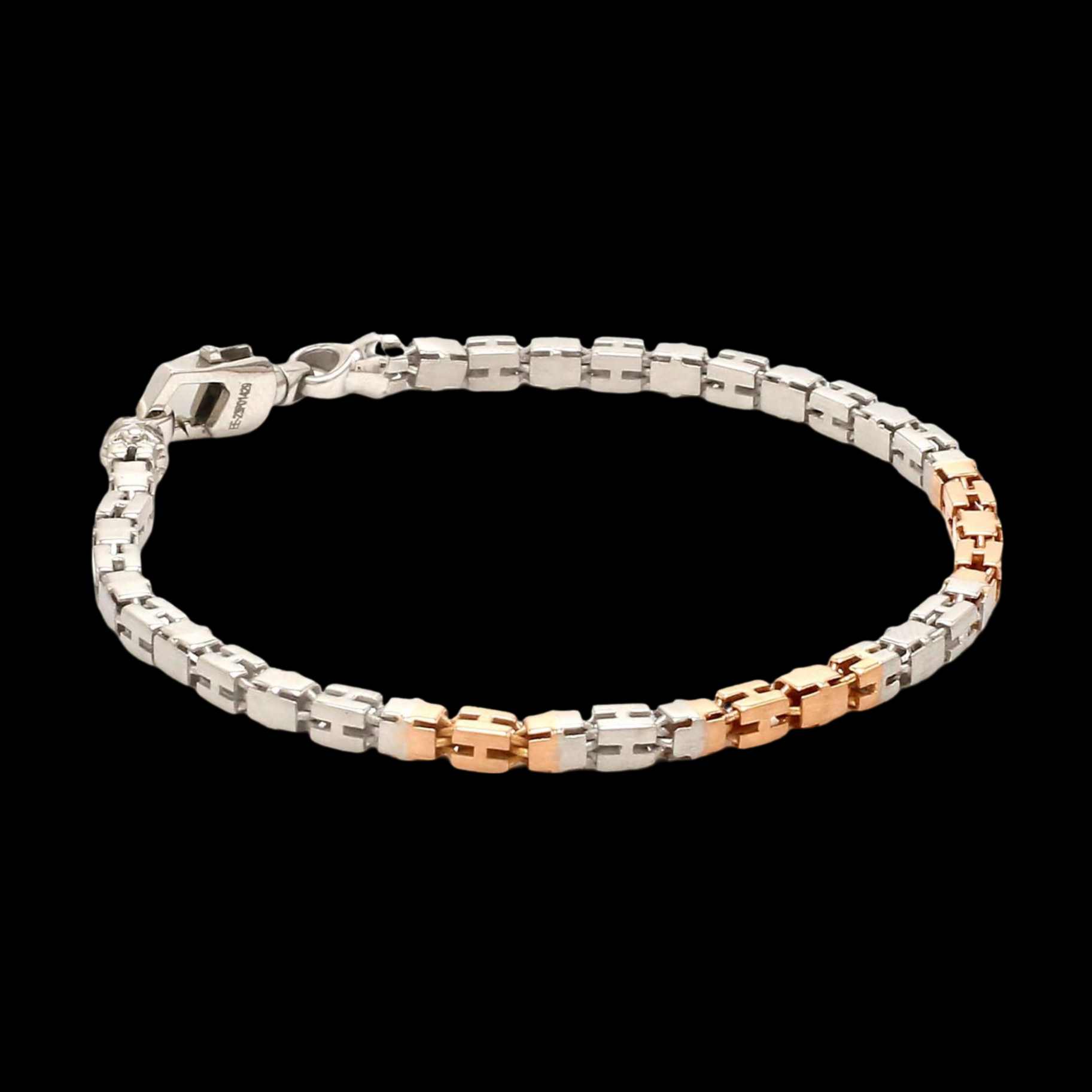 3.25mm Platinum Rose Gold Bracelet with Hi-Polish & Matte Finish for Men JL PTB 1178-A