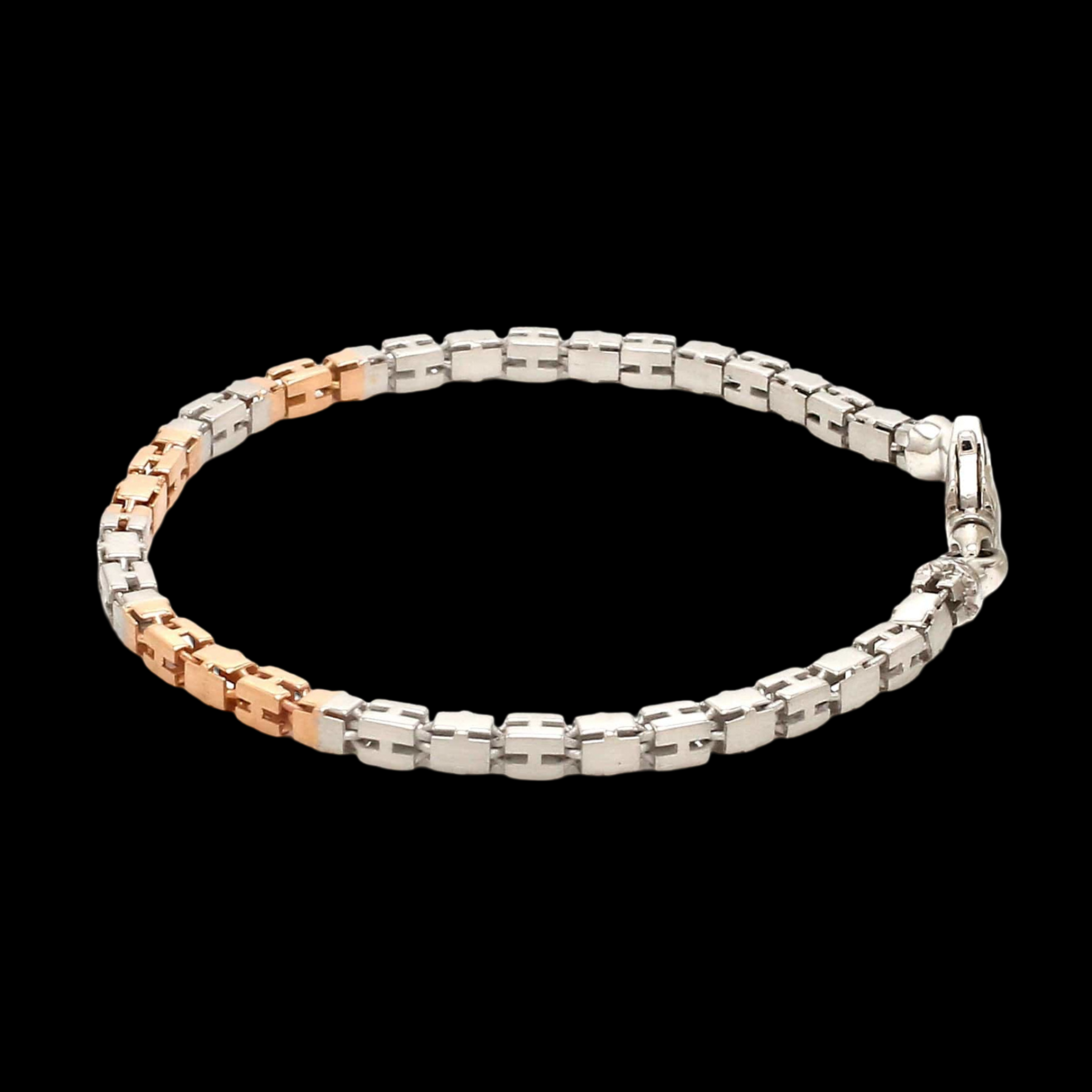 3.25mm Platinum Rose Gold Bracelet with Hi-Polish & Matte Finish for Men JL PTB 1178-A