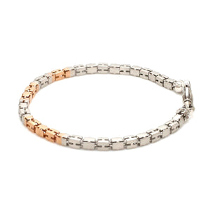 3.25mm Platinum Rose Gold Bracelet with Hi-Polish & Matte Finish for Men JL PTB 1178-A