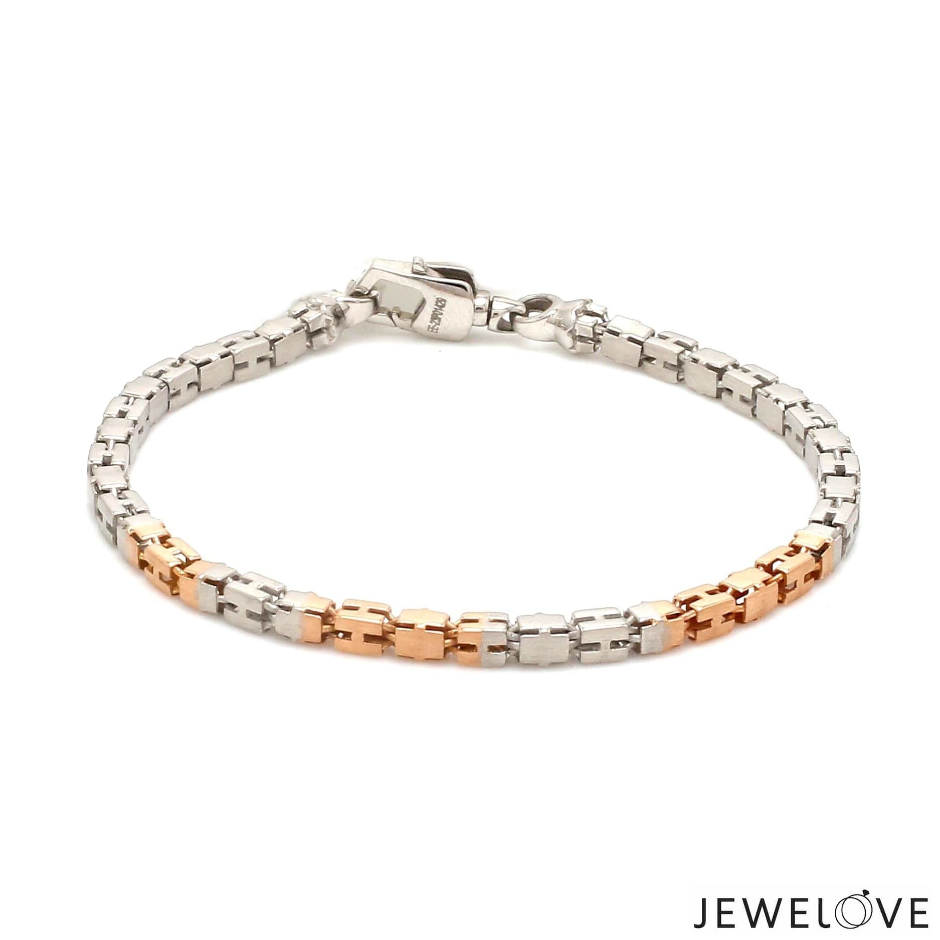 3.25mm Platinum Rose Gold Bracelet with Hi-Polish & Matte Finish for Men JL PTB 1178-A