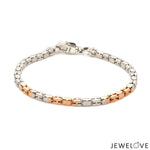 Load image into Gallery viewer, 3.25mm Platinum Rose Gold Bracelet with Hi-Polish &amp; Matte Finish for Men JL PTB 1178-A
